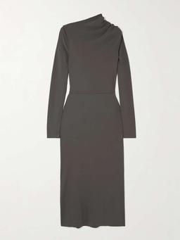 Gathered stretch-jersey maxi dress