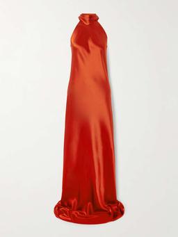 Sienna satin halterneck gown