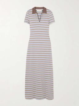 Tiesse striped cotton-jersey midi dress