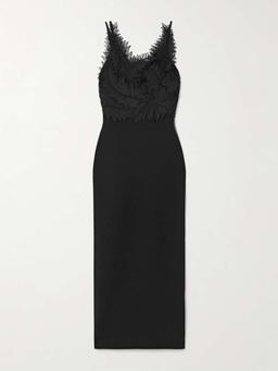 Daisy appliquéd stretch-knit maxi dress