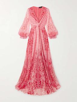 Tiered paisley-print silk-crepon maxi dress