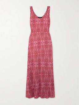 Printed knitted maxi dress