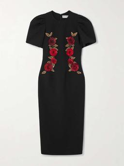 Rosetta embellished cady midi dress