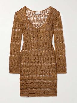 Pia metallic crocheted mini dress