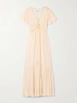 Agathe tiered gathered silk-crepon maxi dress
