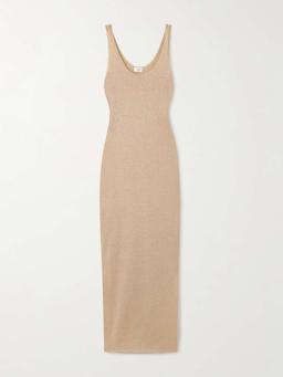 Metallic knitted maxi dress