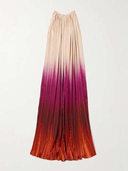 Ombré plissé-taffeta gown