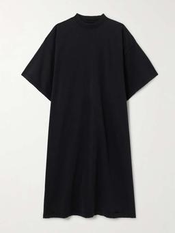 Oversized distressed printed cotton-jersey midi T-shirt dress