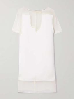 Winona paneled crepe and chiffon mini dress