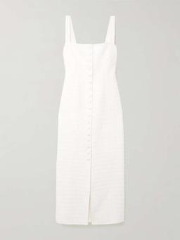 Joan checked cotton-blend tweed midi dress