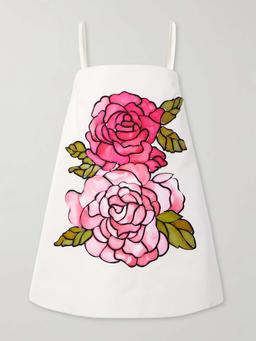 Embellished faille mini dress