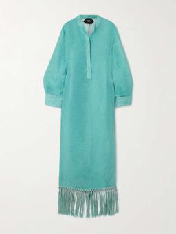 Bahamas fringed linen-blend maxi dress