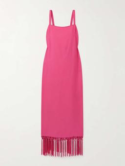 Palermo fringed crepe midi dress