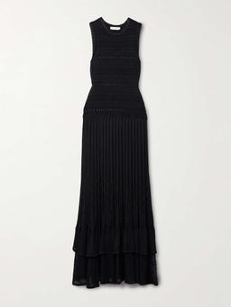 Mireille pleated knitted maxi dress