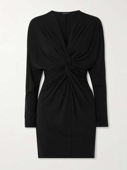 Mathilde twist-front stretch-jersey mini dress