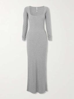 Soft Lounge Long Sleeve Dress - Heather Grey