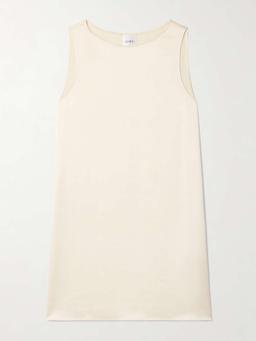 Barb hammered-satin mini dress