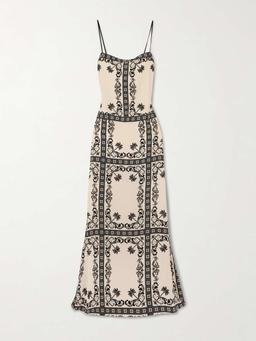 Reinvention Printed silk-crepe maxi dress