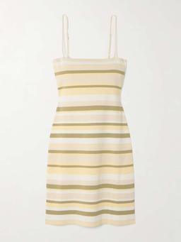 Citara striped cotton-blend mini dress