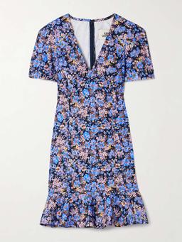 Zeina ruffled floral-print twill mini dress