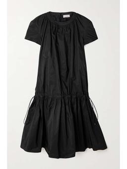 Pleated taffeta mini dress