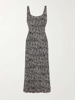 Printed silk-crepe maxi dress