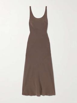 Silk crepe de chine midi dress