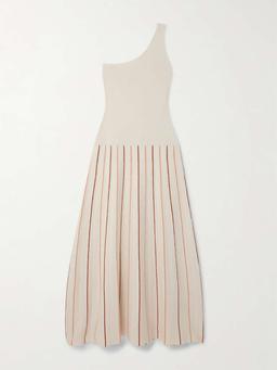 Manglar one-shoulder striped organic cotton maxi dress