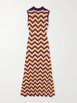 Amazonas scalloped crocheted cotton maxi dress