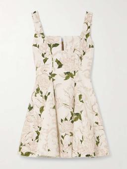 Gardenia floral-print cotton mini dress