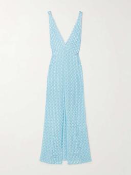 Metallic crochet-knit coverup