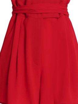 Pleated crepe shorts