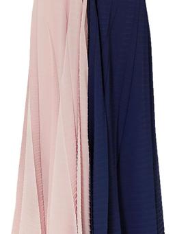Orvana pleated color-block georgette and crepe maxi skirt