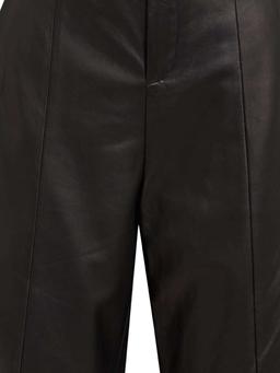 Augie crepe-trimmed leather shorts