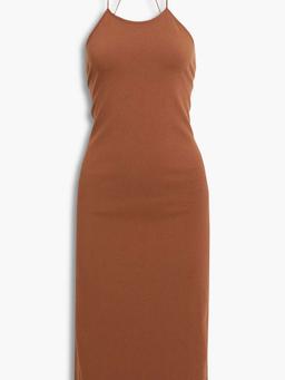 Stretch-jersey halterneck midi dress