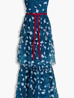 Tiered embellished tulle gown