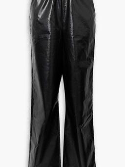 Faux leather wide-leg pants