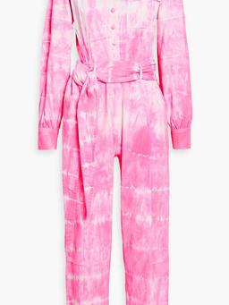 Paca tie-dyed belted denim jumpsuit