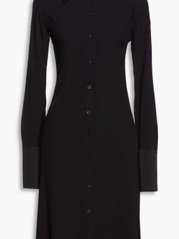 Satin-trimmed cady shirt dress