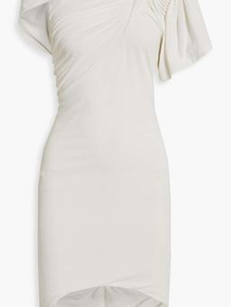 Asymmetric cutout stretch-jersey mini dress