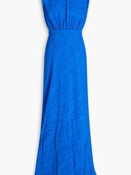 Fleur silk-jacquard maxi dress