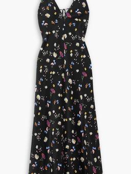 Floral-print silk maxi dress
