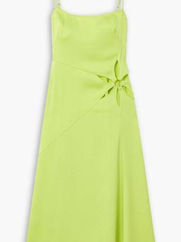 Imogen cutout hammered-satin midi dress
