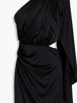 Mae one-sleeve cutout silk-blend satin mini dress
