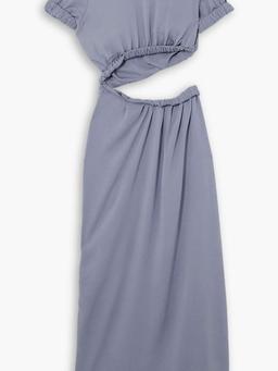 Cutout piqué maxi dress