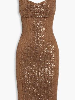 Sequined stretch-tulle dress