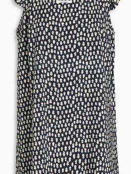 Floral-print cotton-blend jersey mini dress