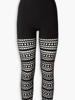 Laser-cut knitted leggings