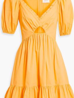 Kayla cutout cotton-blend broadcloth mini dress