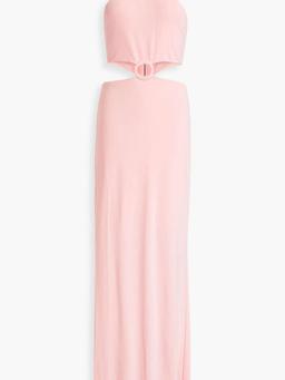 Marguerite cutout jersey halterneck maxi dress